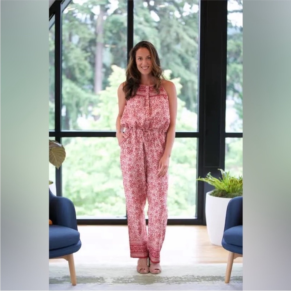 NWT Faherty Adella Jumpsuit, Pink, Size XS - Picture 7 of 12